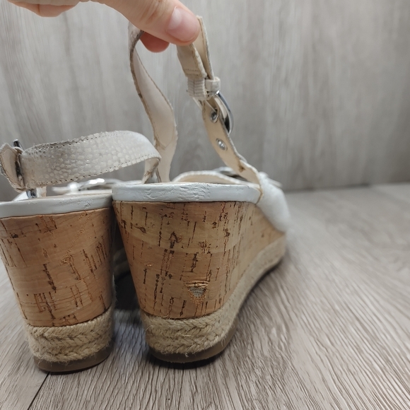 Franco Sarto Kendra Wedge Sandal Jute Cork Ice Lizard Tan Beige Cream Peep 10 - Picture 10 of 12